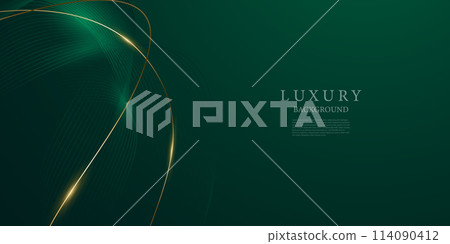 green abstract background design with elegant golden elements vector illustration 114090412