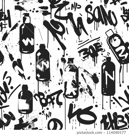 seamless pattern with graffiti. street art wall art 114090577