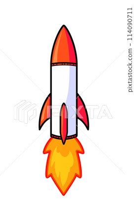 Hand drawn cartoon rocket illustration material 114090711