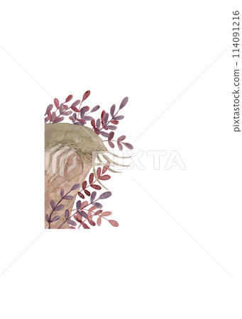 Beautiful sandy rock with grass and purple bush flowers. Cartoon design for any purpose. Summer design element. Watercolor mountain Beautiful sandy rock with grass and purple bush flowers. Cartoon design for any purpose. Summer design element. Watercolor mountain 114091216