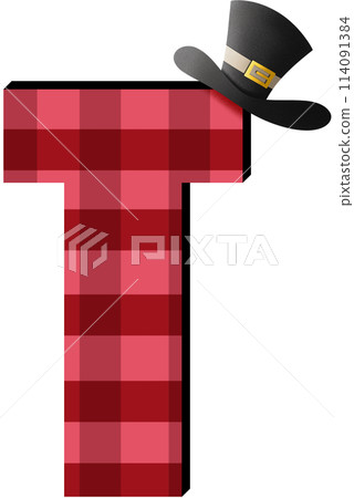 Plaid fabric Alphabet cliparts 114091384