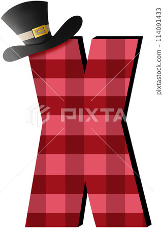 Plaid fabric Alphabet cliparts 114091433