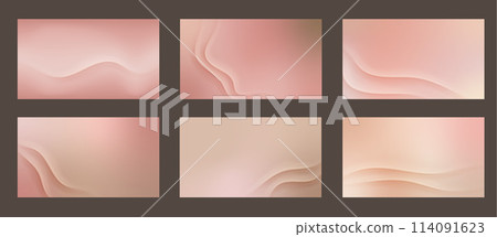 Nude gradient. Pastel nude background set, modern gradient vector design. Trendy screen. 114091623