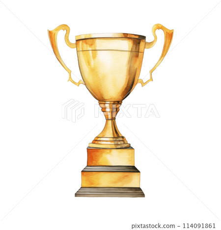 Classic Gold Trophy with Two Handles 114091861