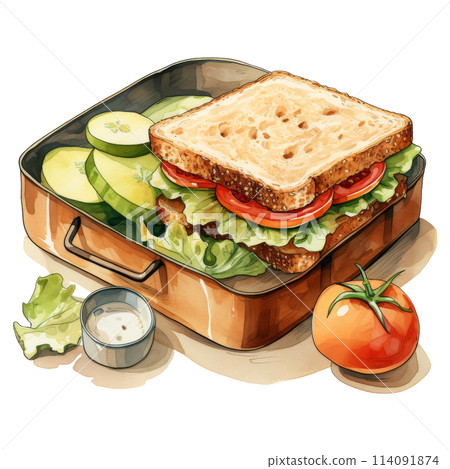 Colorful Stack of Lunch Boxes for Healthy Eating 114091874