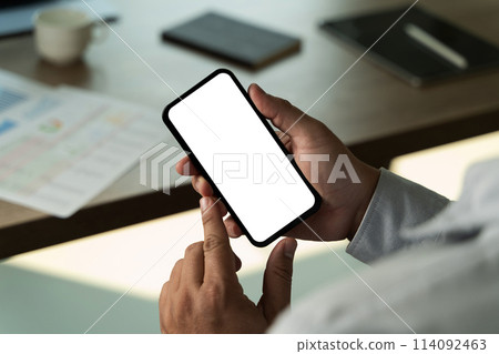 new phone Technology smartphone with blank screen and modern frame less design 114092463