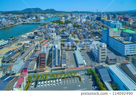 島根縣松江市的街景（白形本町、大橋川、松江篠橋、寺町等） 114092490
