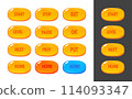 Vector Button set for Mobile Phone Game in style design isolated on white.  114093347