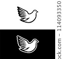 Dove vector emblem illustration isolated 114093350