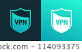Shield emblem for sticker, logo or icon of VPN 114093375