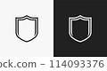 Shield emblem for sticker, logo or icon for VPN or Antivirus 114093376