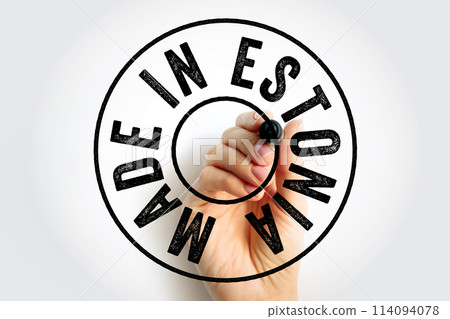 Made in Estonia text emblem badge, concept background Made in Estonia text emblem badge, concept background 114094078