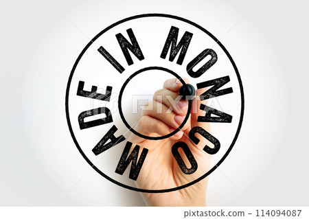 Made in Monaco text emblem badge, concept background Made in Monaco text emblem badge, concept background 114094087