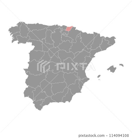 Map of the Province of a Gipuzkoa, administrative division of Spain. Vector illustration. Map of the Province of a Gipuzkoa, administrative division of Spain. Vector illustration. 114094108