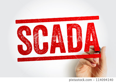 SCADA - Supervisory Control And Data Acquisition acronym, text concept stamp 114094140