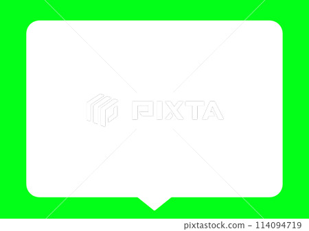 Simple speech bubble green square 114094719