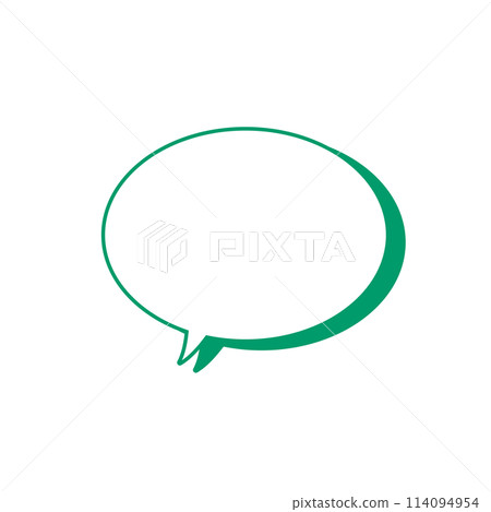 簡單的綠色橢圓形語音氣泡_帶主線_帶陰影_單一項目朝左 114094954
