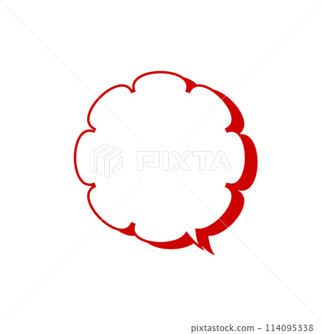 簡單的紅色蓬鬆語音氣泡_帶主線_帶陰影_單品朝右 114095338