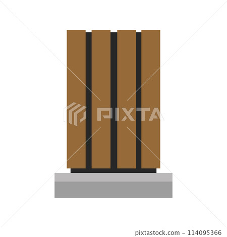 Cute cartoon vector illustration of a wood paper bin 114095366