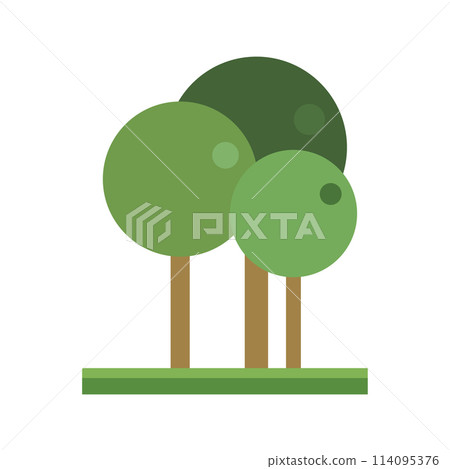 Cute cartoon vector illustration of a tree group 114095376