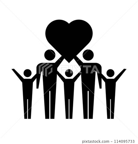 Community icon, people with heart symbol for charity, love, unity and harmony society in a glyph pictogram illustration Community icon, people with heart symbol for charity, love, unity and harmony society in a glyph pictogram illustration 114095733