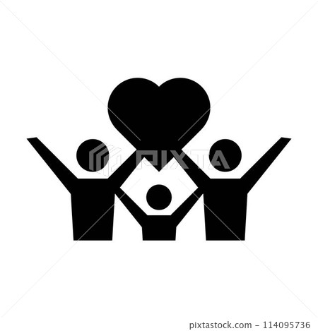 Community icon, people with heart symbol for charity, love, unity and harmony society in a glyph pictogram illustration Community icon, people with heart symbol for charity, love, unity and harmony society in a glyph pictogram illustration 114095736