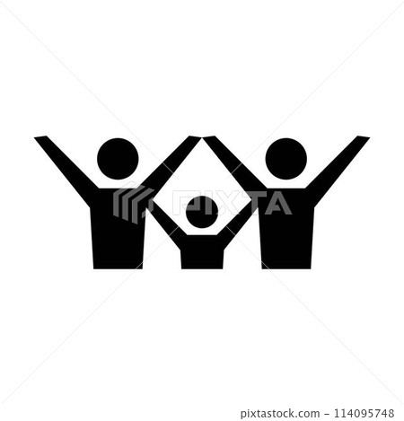 Community icon, people with love, unity and harmony society in a glyph pictogram illustration 114095748