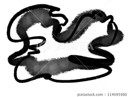 Bold black minimalistic ink watercolour hand drawn illustration shapes abstract Bold black minimalistic ink watercolour hand drawn illustration shapes abstract 114095980