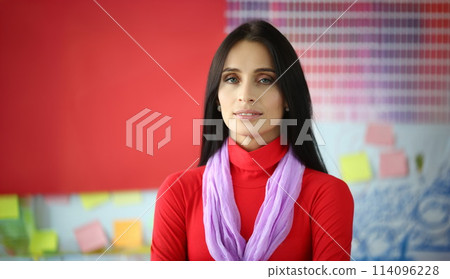 Pretty smiling female designer 114096228