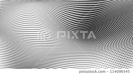 black and white wave halftone. Vector illustration black and white wave halftone. Vector illustration 114096545
