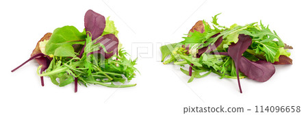 Mix of different salads isolated on white background Mix of different salads isolated on white background 114096658