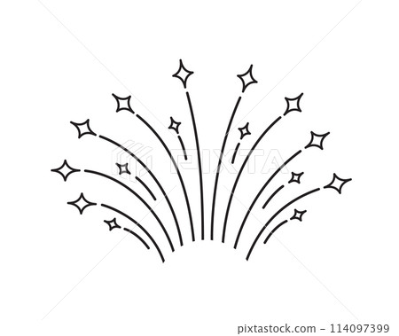 Doodle line sparkles and rays. 114097399