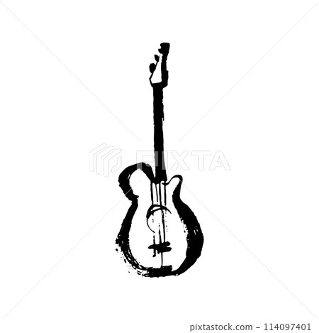 Guitar vector doodle hand drawn sketch 114097401