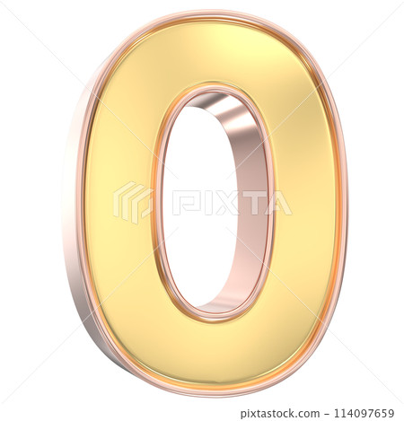 Number Gold 3D Rendering Number Gold 3D Rendering 114097659