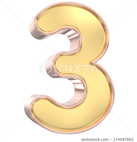 Number Gold 3D Rendering 114097662