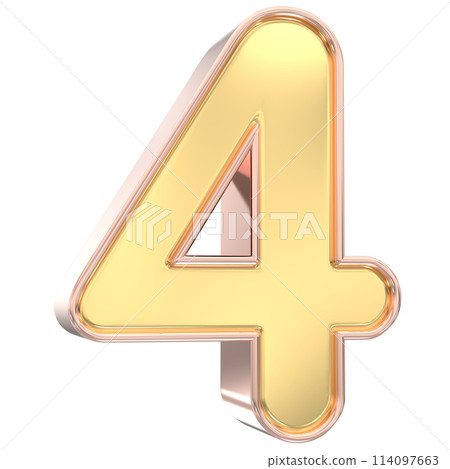 Number Gold 3D Rendering Number Gold 3D Rendering 114097663