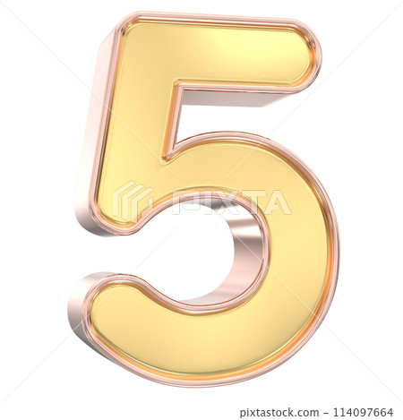Number Gold 3D Rendering 114097664