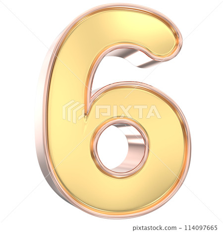 Number Gold 3D Rendering Number Gold 3D Rendering 114097665