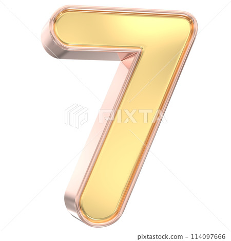 Number Gold 3D Rendering Number Gold 3D Rendering 114097666