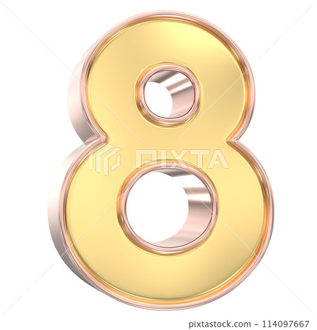Number Gold 3D Rendering Number Gold 3D Rendering 114097667