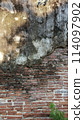Grunge brick wall scenery building stone nature background panorama backdrop. 114097902