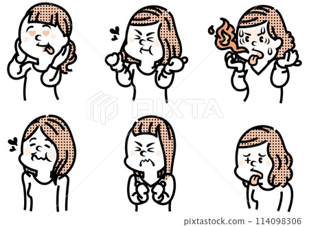 各種品味女性臉部表情圖解 各種品味女性臉部表情圖解 114098306