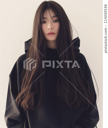 休閒時尚黑“AI生成圖像” 休閒時尚黑“AI生成圖像” 114098586