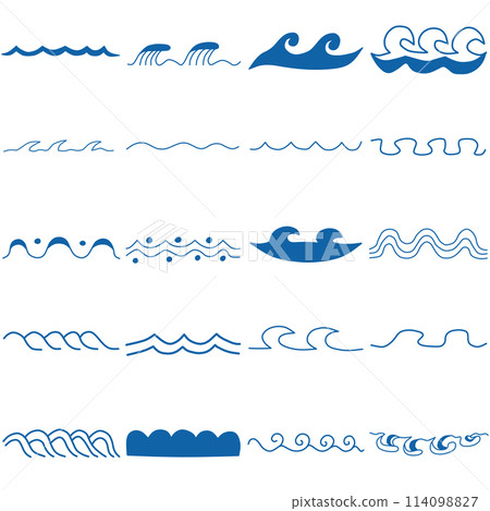 一組各種形狀的材料，靈感來自於水流，例如海浪。 114098827