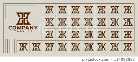 Set of vintage abstract company letter Z ZZ logo Set of vintage abstract company letter Z ZZ logo 114098888