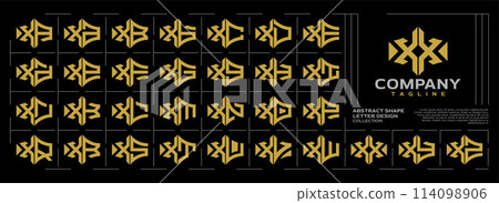 Elegant line initial letter X XX logo bundle Elegant line initial letter X XX logo bundle 114098906