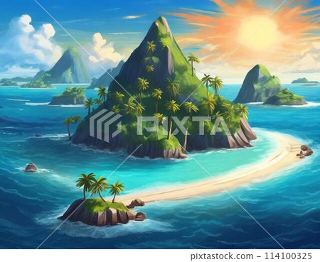 Deserted island illustrations Deserted island illustrations 114100325