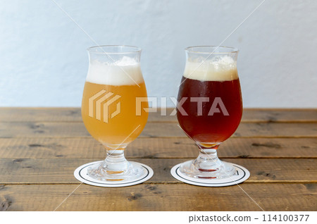 Craft beer, beer by the glass, dark beer, ale beer, white beer, white beer 114100377