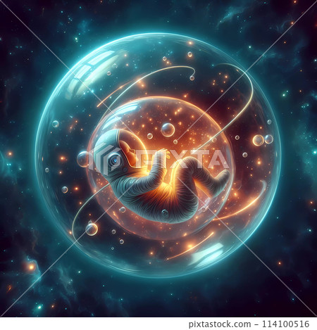 Abstract Flying Astronaut in Free Space as an Embryo 114100516
