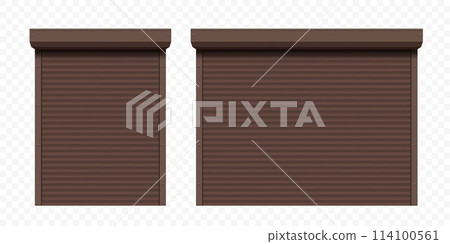 Roller shutter door or gate in brown colour Roller shutter door or gate in brown colour 114100561
